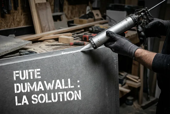 Réparation d'une fuite sur panneau Dumawall