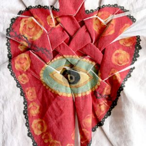 Echantillon d'impression rouge sur textile