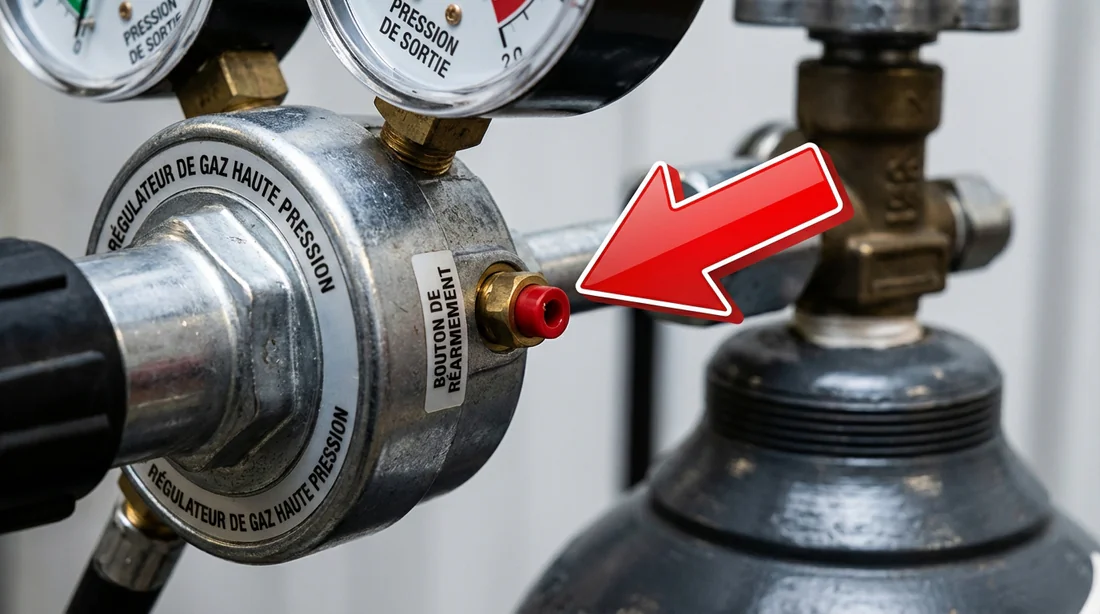 Schéma technique du bouton de réarmement du détendeur Twiny